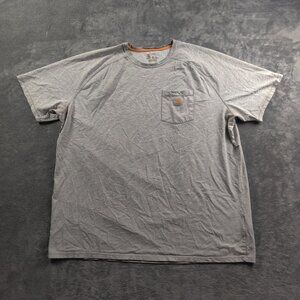 Carhartt Force Shirt Mens 3XL XXXL TALL Gray Short Sleeve Pocket Patch